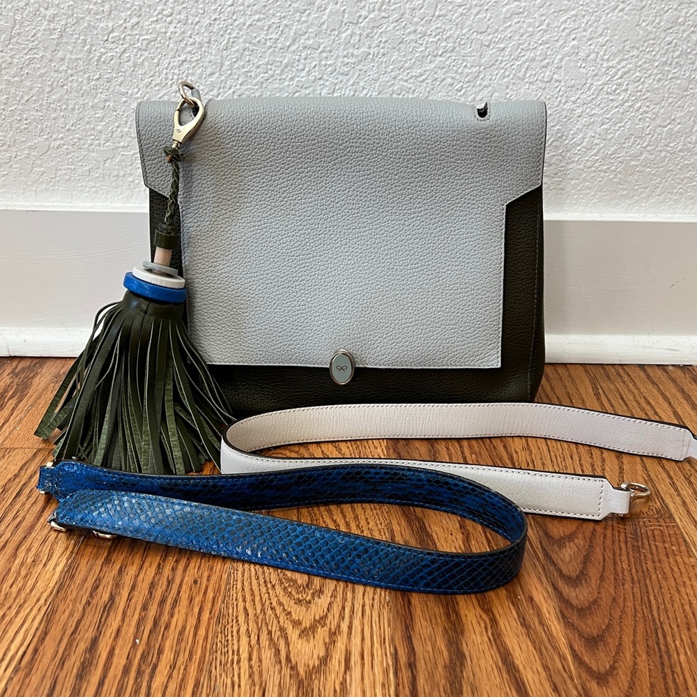 Anya Hindmarch color block leather shoulder bag